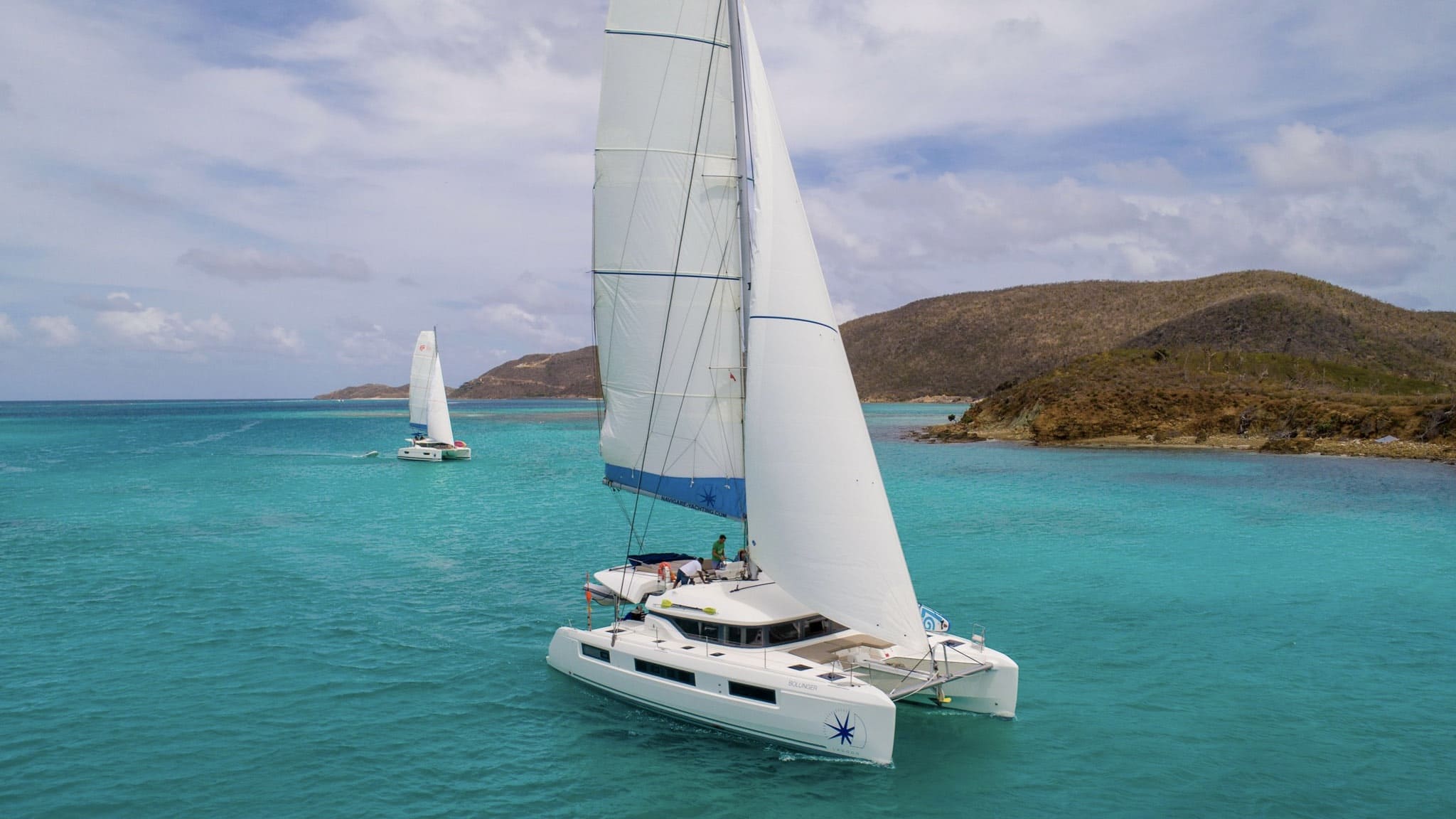 Catamaran sailing in the British Virgin Islands